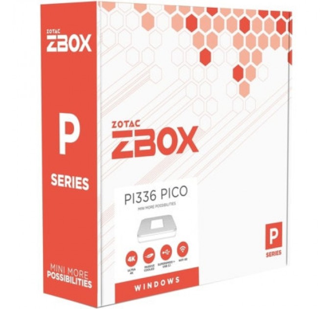 Zotac Комп'ютер Zotac PI336 pico / Celeron N6211, 4GB LPDDR4x onboard, 128GB eMMC, WIFI, BT, DP/HDMI, W11Pro (ZBOX-PI336-W5C)