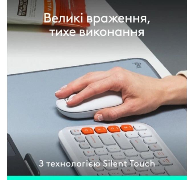 Мишка Logitech POP Mouse With Emoji Bluetooth Off-White (910-007411)