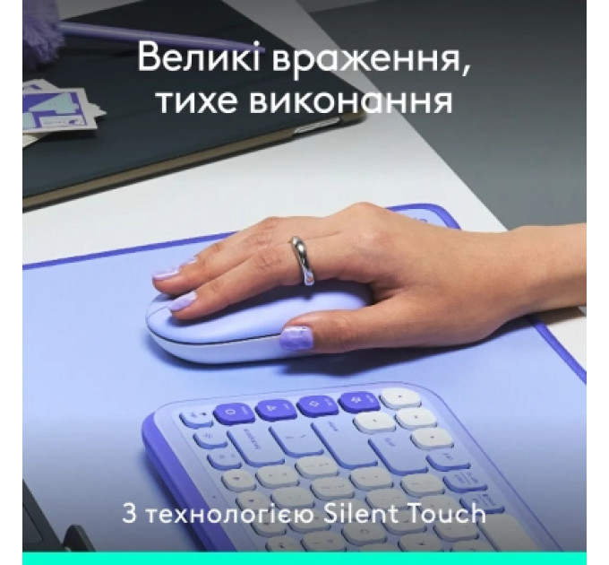 Мишка Logitech POP Mouse With Emoji Bluetooth Lilac (910-007414)