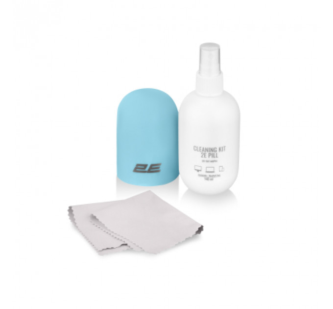 Спрей для очищення 2E PILL 140ml for office equipment +Microfibre 20 cm, white-blue (2E-SK140BL)