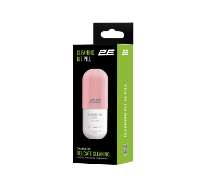 Спрей для очищення 2E PILL 140ml for office equipment +Microfibre 20 cm, white-pink (2E-SK140PN)