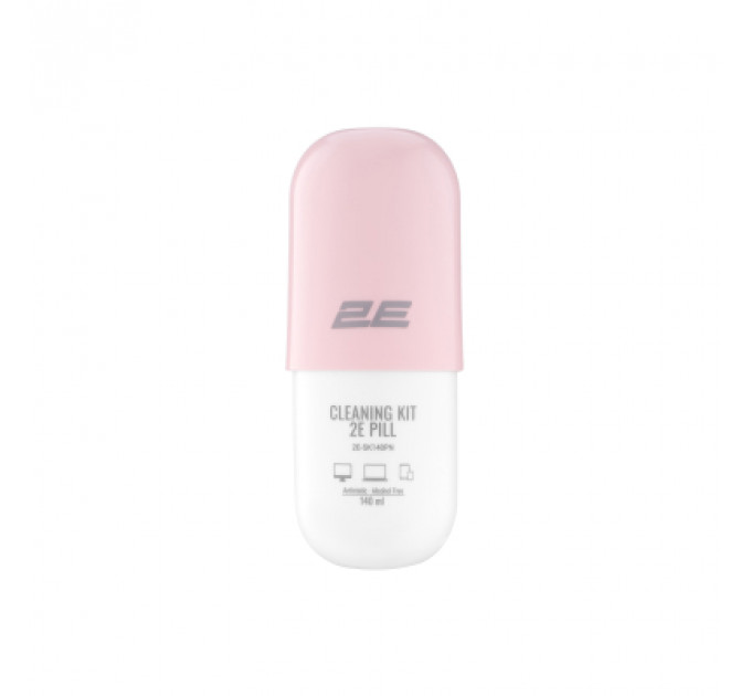 Спрей для очищення 2E PILL 140ml for office equipment +Microfibre 20 cm, white-pink (2E-SK140PN)