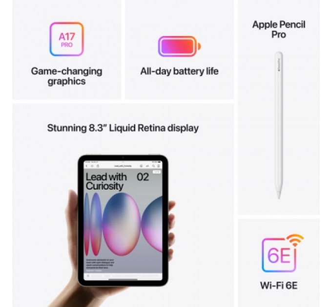 Планшет Apple iPad mini 2024 Wi-Fi 128GB Blue (MXN73NF/A)