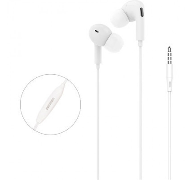 Навушники Denmen HF DR06 3.5mm 1.2 м White (DE-DR06-WH)