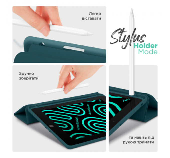 Чохол до планшета Armorstandart Smart Fold Pen Apple iPad Pro 11 (2024) Pine Green (ARM78129)