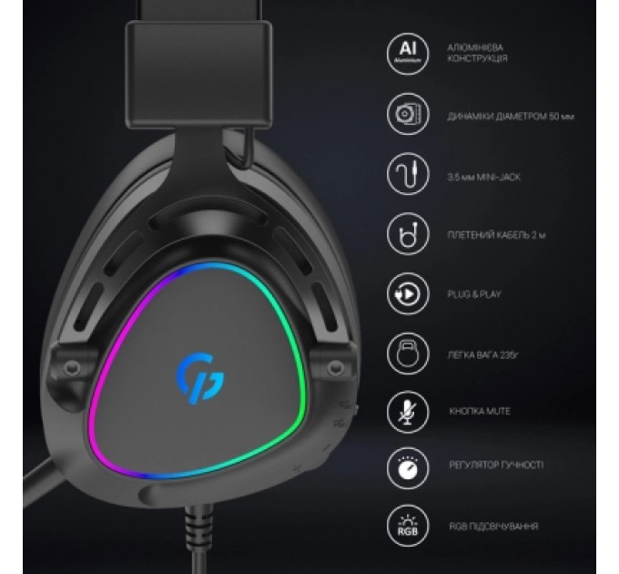 Навушники GamePro HS783 RGB Black (HS783)