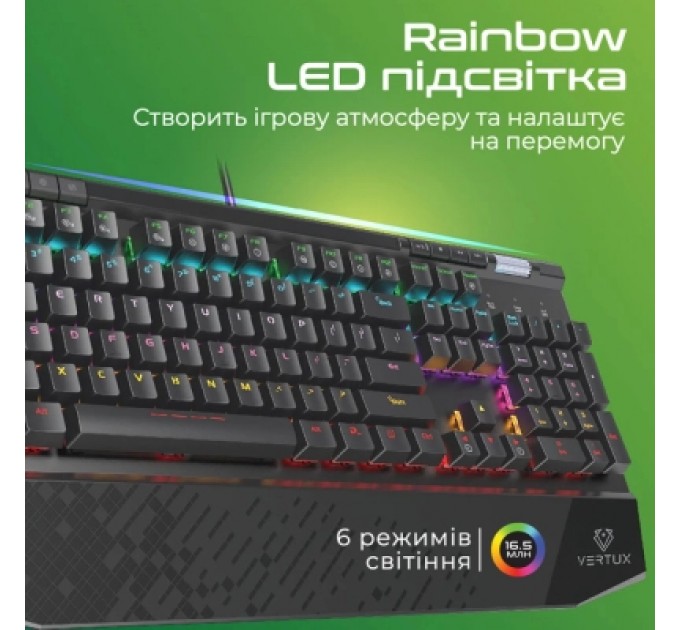 Клавіатура Vertux Tungsten USB Black (tungsten.black)