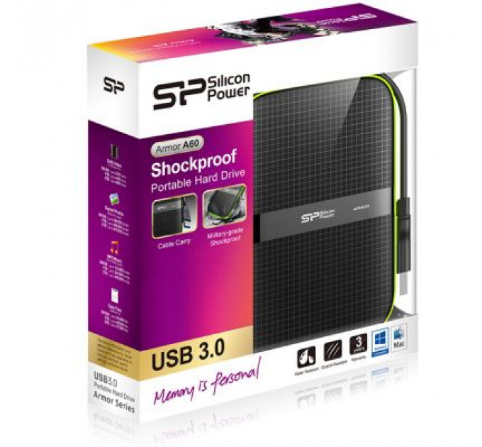 Зовнішній жорсткий диск 2.5" 1TB Silicon Power (SP010TBPHDA60S3K)