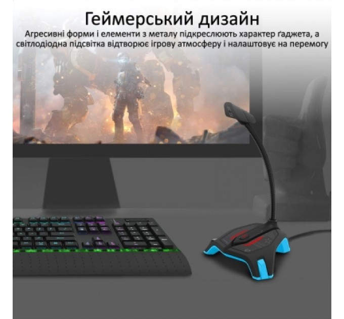 Мікрофон Vertux Streamer-2 LED USB Blue (streamer-2.blue)