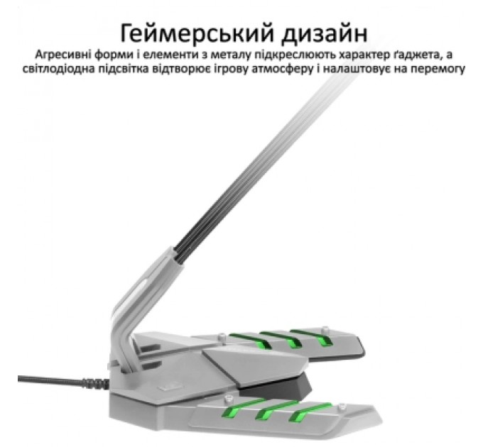 Мікрофон Vertux Streamer-3 LED USB Grey (streamer-3.grey)