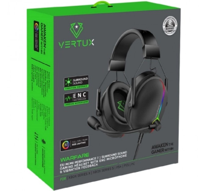 Навушники Vertux Warfare 7.1 USB Black (warfare.black)