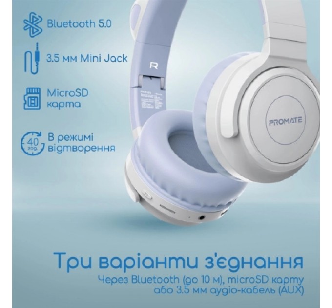 Навушники Promate Panda Lilac (panda.lilac)
