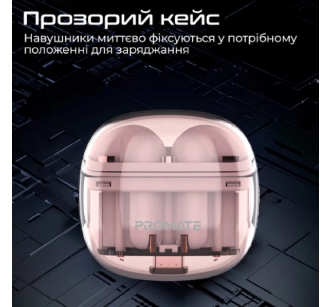 Навушники Promate TransPods Pink (transpods.pink)