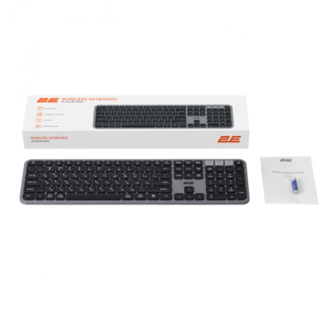 Клавіатура 2E KS240 Wireless USB/Bluetooth UA Grey (2E-KS240WG_UA)
