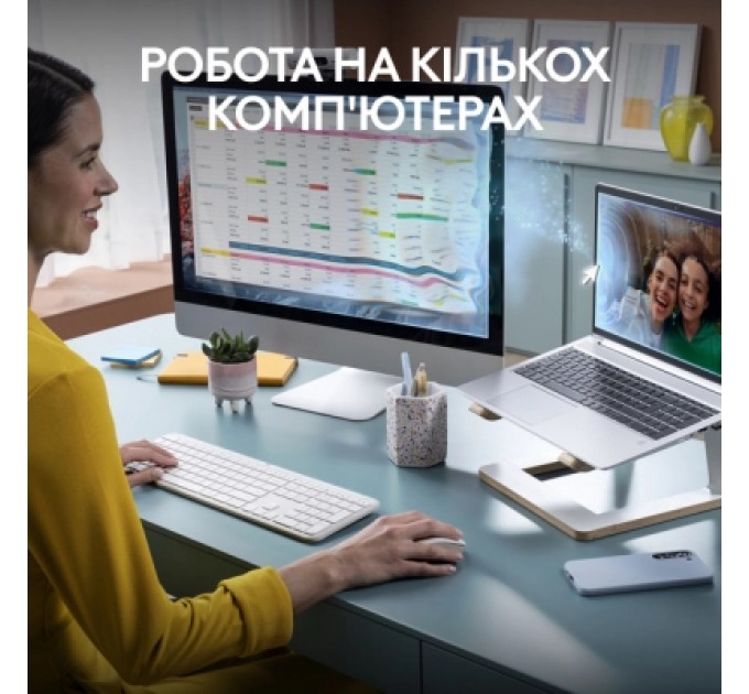 Комплект Logitech MK950 Bluetooth/Wireles UA Off-White (920-012491)