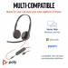 Poly Навушники Poly BlackWire C3225 USB-C HS Stereo +3.5mm Plug +USB-C/A Adapter (Bulk) Black (8X229A6)