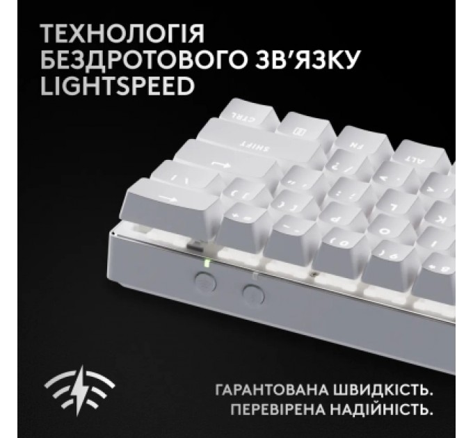 Клавіатура Logitech G Pro X 60 Lightspeed GX Tactile Wireless/Bluetooth UA White (920-011930)