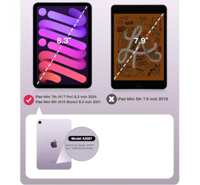 Чохол до планшета BeCover Tri Fold Hard Apple iPad Mini 7 2024 Rose Gold (712456)