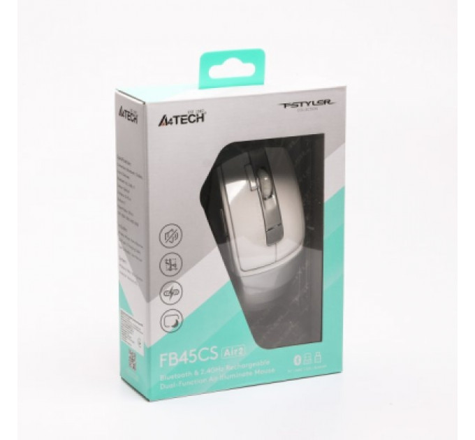 Мишка A4Tech FB45CS Air2 Bluetooth/Wireless Silver/White (4711421999373)