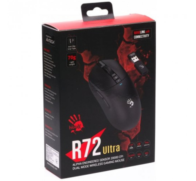 Мишка A4Tech Bloody R72 Ultra Wireless/USB Black (4711421000895)