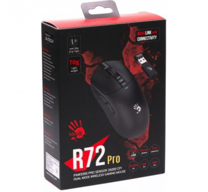 Мишка A4Tech Bloody R72 Pro Wireless/USB Black (4711421000871)