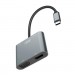 XO Перехідник XO 4-in-1 Dock USB-C (HDMI/VGA/USB3.0/USB-C PD) (XO-HUB001SL)