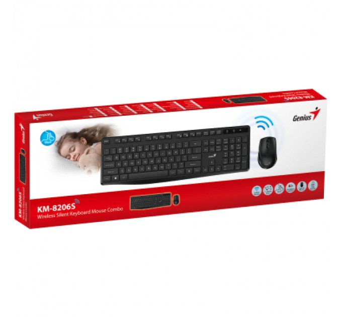 Комплект Genius KM-8206S Wireless UA Black (31340017404)