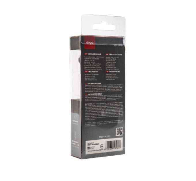 Ergo Навушники Ergo VM-701 3.5 мм Earphones Black (VM-701K)