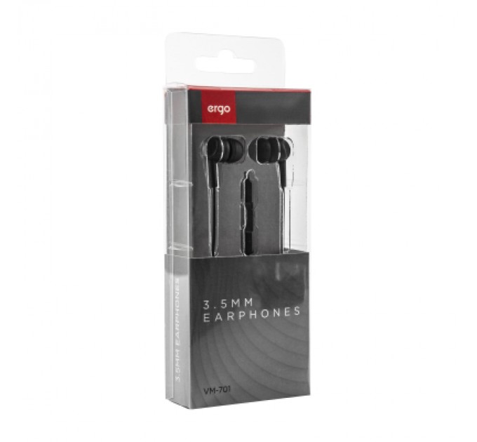 Ergo Навушники Ergo VM-701 3.5 мм Earphones Black (VM-701K)