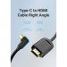 Vention Кабель мультимедійний USB-C 3.1 to HDMI 1.5m 90° 4K 60 Гц PVC Black Vention (CGVBG)