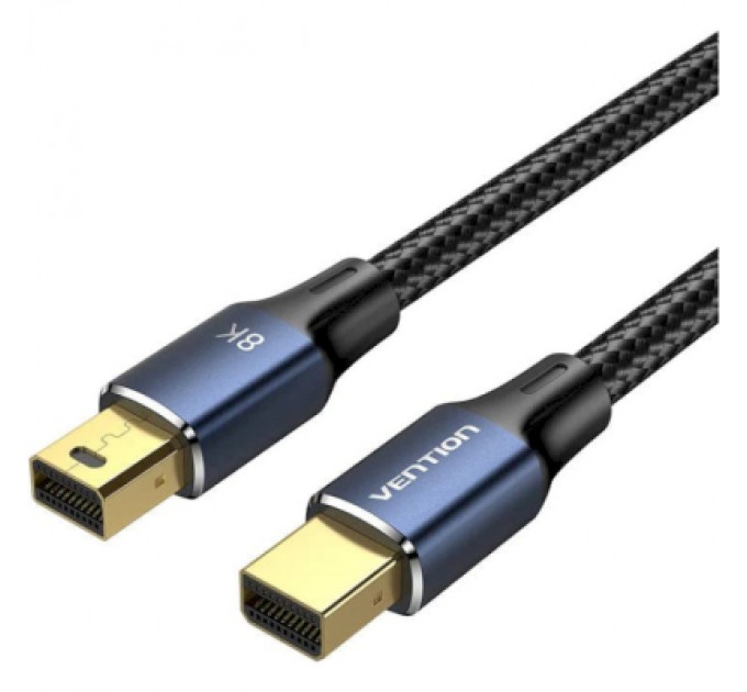 Vention Кабель мультимедійний Mini DisplayPort to Mini DisplayPort 2.0m V1.4 8K 60Hz 32.4Gbps Blue Aluminum Alloy Vention (HCGLH)