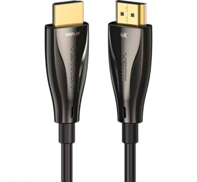Кабель мультимедійний HDMI to HDMI 30.0m V2.0 Optical 4K 60Hz 18Gbps Dolby 7.1 PVC Black Zinc Alloy Vention (ALABT)