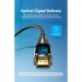 Кабель мультимедійний HDMI to HDMI 30.0m V2.0 Optical 4K 60Hz 18Gbps Dolby 7.1 PVC Black Zinc Alloy Vention (ALABT)