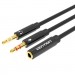 Vention Кабель мультимедійний Jack 3.5mm 4pin F to 2X 3.5mm M Vention (BBTBY)