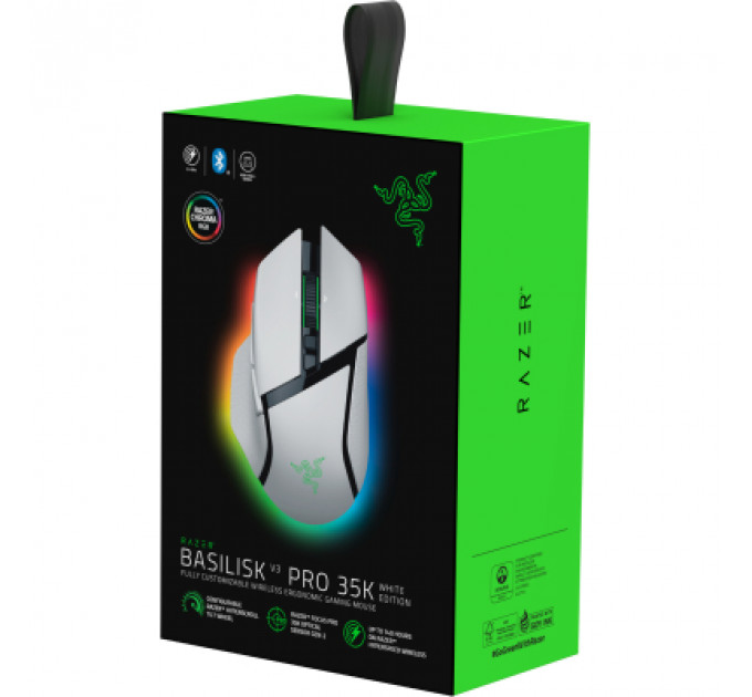 Мишка Razer Basilisk V3 Pro 35K Wireless/Bluetooth White (RZ01-05240200-R3G1)