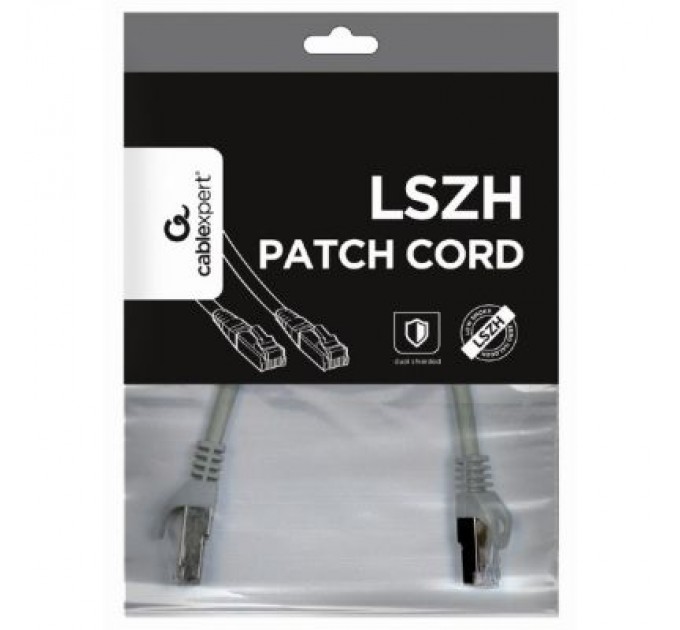 Cablexpert Патч-корд 10м S/FTP Cat 6A CU LSZH grey Cablexpert (PP6A-LSZHCU-10M)