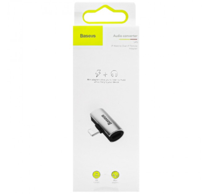 Baseus Перехідник L46 Lightning (1 Male / 2 Female) (CAL46-S1) Black-Silver Baseus (CAL46-S1)
