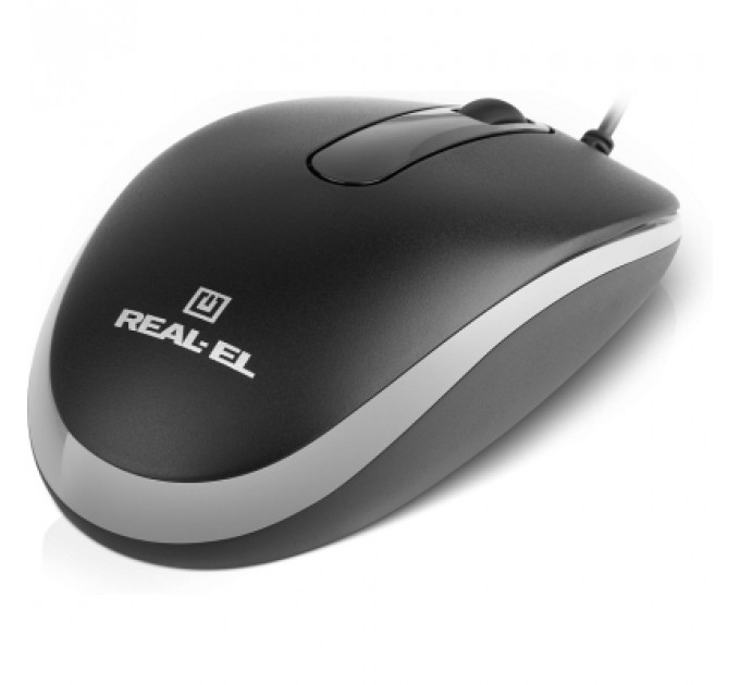 Мишка REAL-EL RM-215 USB Black/Gray (EL123200037)