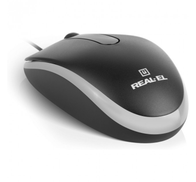 Мишка REAL-EL RM-215 USB Black/Gray (EL123200037)