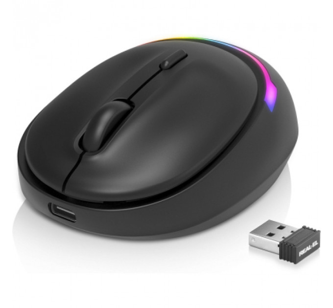 Мишка REAL-EL RM-440W Wireless/Bluetooth Black (EL123200045)