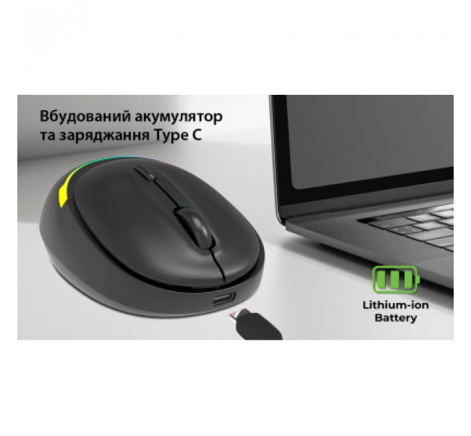 Мишка REAL-EL RM-440W Wireless/Bluetooth Black (EL123200045)
