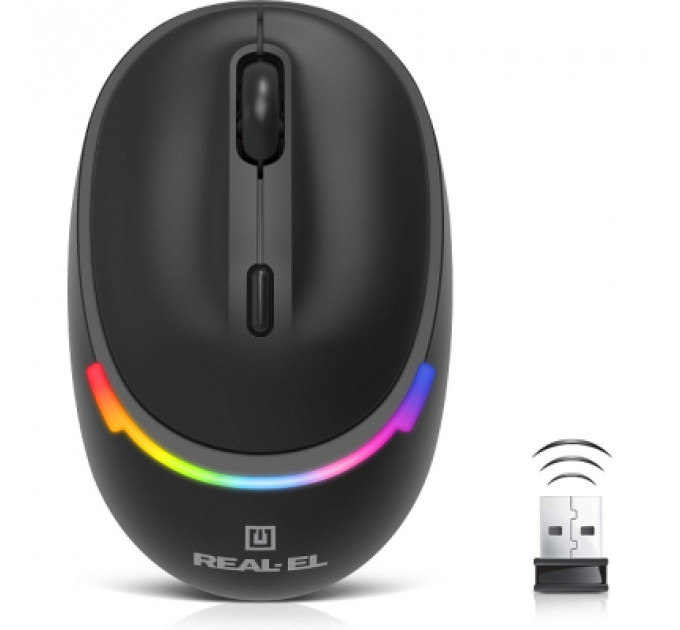 Мишка REAL-EL RM-440W Wireless/Bluetooth Black (EL123200045)