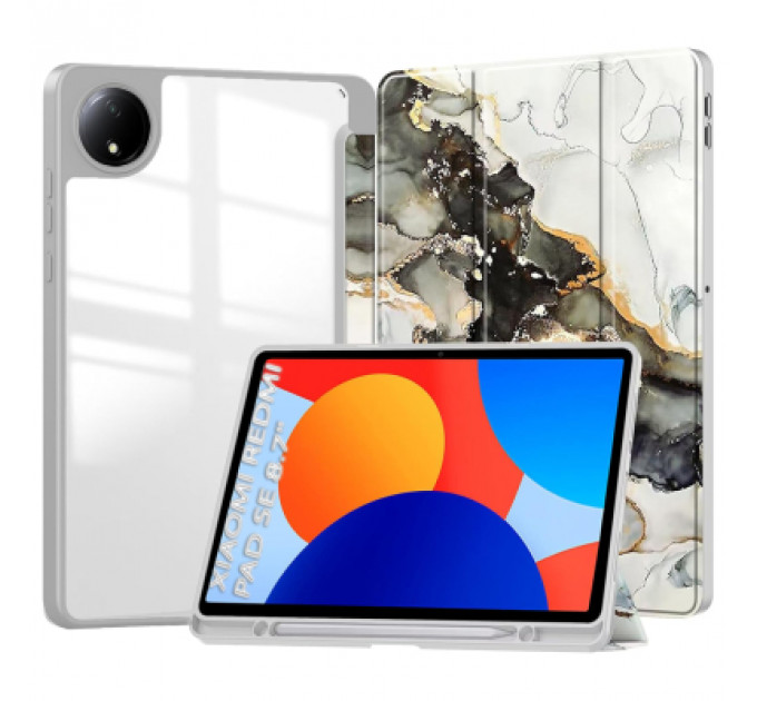 Чохол до планшета BeCover Soft Edge TPU Xiaomi Redmi Pad SE 8.7" Gray Marble (712575)