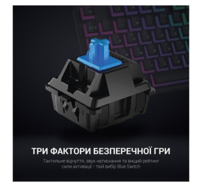 Клавіатура GamePro MK80B RGB Blue Switch USB Black (MK80B)