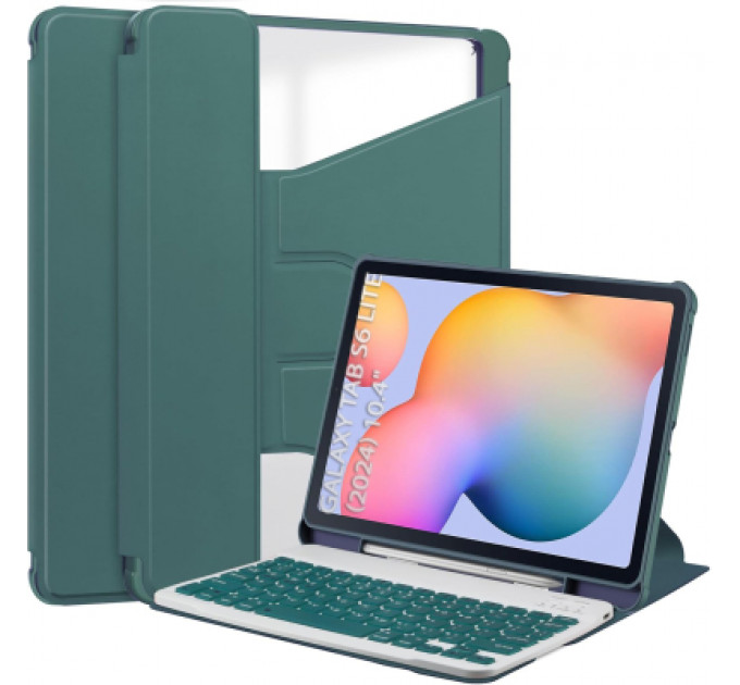 Чохол до планшета BeCover 360° Rotatable + Keyboard Samsung Tab S6 Lite (2024) 10.4" P620/P625/P627 Dark Green (712589)
