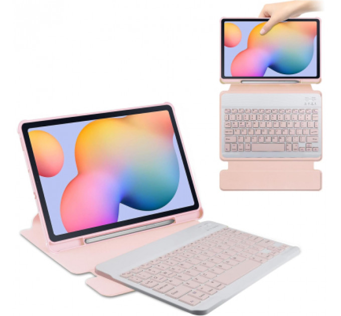 Чохол до планшета BeCover 360° Rotatable + Keyboard Samsung Tab S6 Lite (2024) 10.4" P620/P625/P627 Pink (712591)