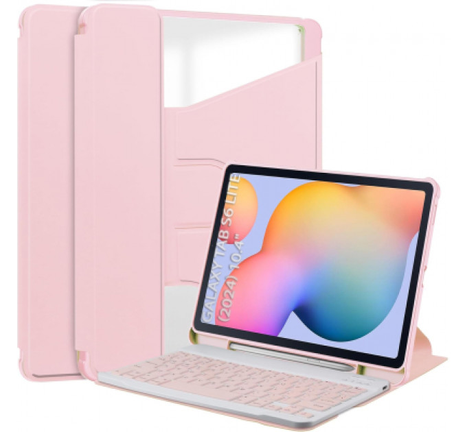 Чохол до планшета BeCover 360° Rotatable + Keyboard Samsung Tab S6 Lite (2024) 10.4" P620/P625/P627 Pink (712591)