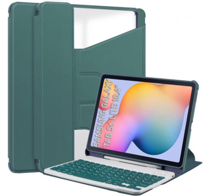 Чохол до планшета BeCover 360° Rotatable + Keyboard Samsung Tab S6 Lite 10.4 P610/P613/P615/P619 Dark Green (712406)