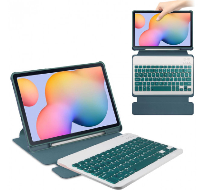 Чохол до планшета BeCover 360° Rotatable + Keyboard Samsung Tab S6 Lite 10.4 P610/P613/P615/P619 Dark Green (712406)