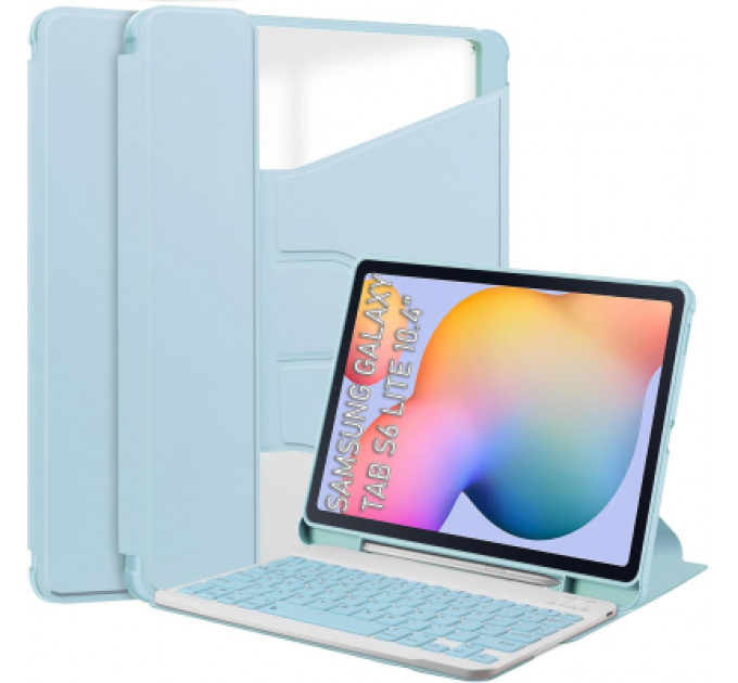 Чохол до планшета BeCover 360° Rotatable + Keyboard Samsung Tab S6 Lite 10.4 P610/P613/P615/P619 Light Blue (712407)